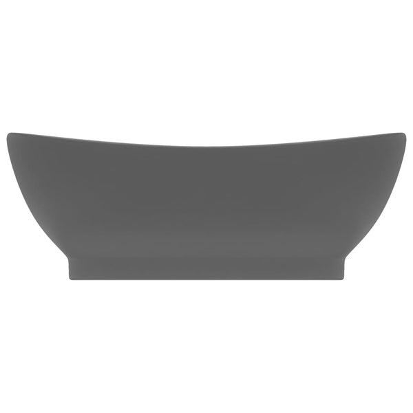 Luxus-Waschbecken Überlauf Matt Dunkelgrau 58,5x39cm Keramik