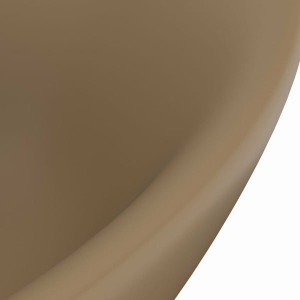 Luxus-Waschbecken Überlauf Oval Matt Creme 58,5x39cm Keramik