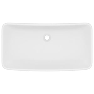 Luxus-Waschbecken Rechteckig Matt Weiß 71x38 cm Keramik