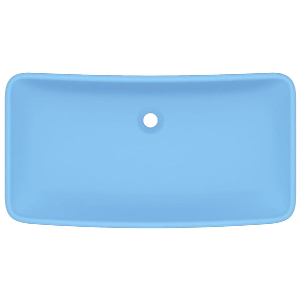 Luxus-Waschbecken Rechteckig Matt Hellblau 71x38 cm Keramik