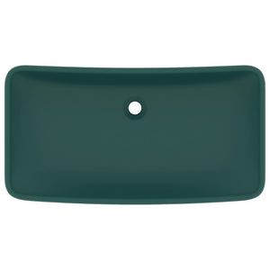 Luxus-Waschbecken Rechteckig Matt Dunkelgrün 71x38 cm Keramik