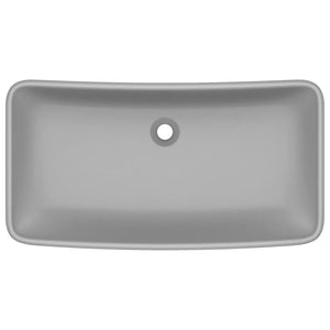 Luxus-Waschbecken Rechteckig Matt Hellgrau 71x38 cm Keramik