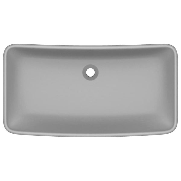 Luxus-Waschbecken Rechteckig Matt Hellgrau 71x38 cm Keramik