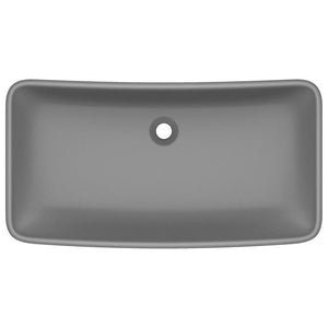 Luxus-Waschbecken Rechteckig Matt Dunkelgrau 71x38 cm Keramik