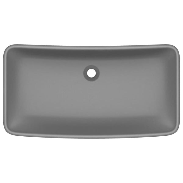 Luxus-Waschbecken Rechteckig Matt Dunkelgrau 71x38 cm Keramik