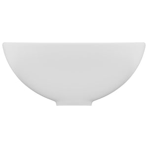Luxus-Waschbecken Rund Matt Weiß 32,5x14 cm Keramik