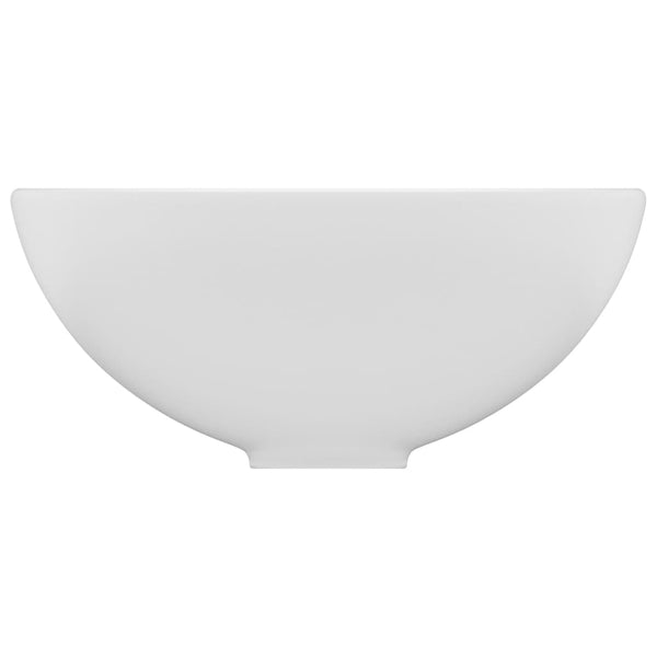 Luxus-Waschbecken Rund Matt Weiß 32,5x14 cm Keramik