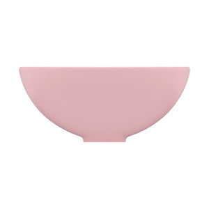 Luxus-Waschbecken Rund Matt Rosa 32,5x14 cm Keramik