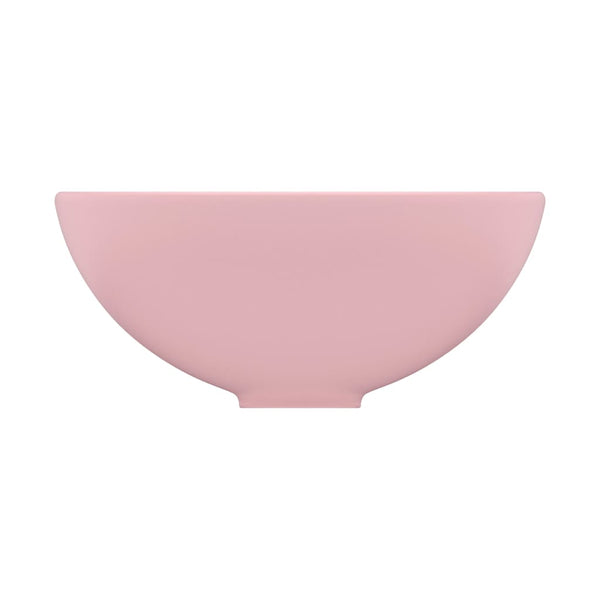 Luxus-Waschbecken Rund Matt Rosa 32,5x14 cm Keramik