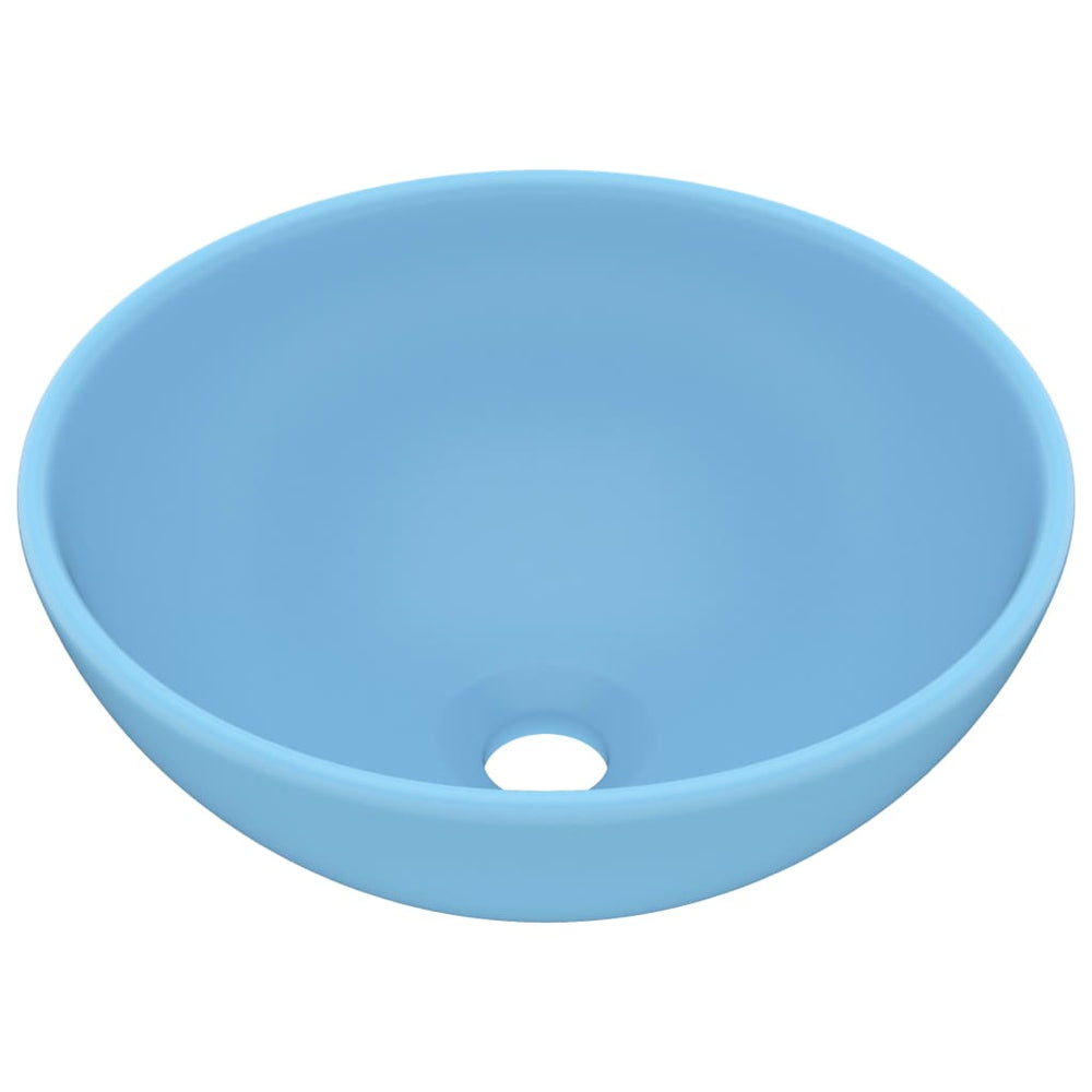 Luxus-Waschbecken Rund Matt Hellblau 32,5x14 cm Keramik
