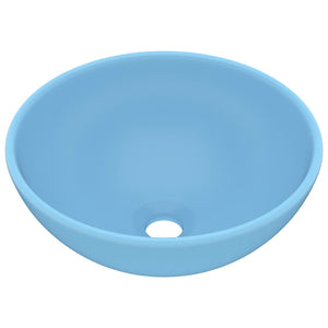 Luxus-Waschbecken Rund Matt Hellblau 32,5x14 cm Keramik