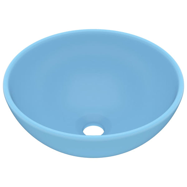 Luxus-Waschbecken Rund Matt Hellblau 32,5x14 cm Keramik