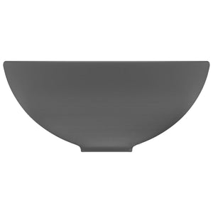 Luxus-Waschbecken Rund Matt Dunkelgrau 32,5x14 cm Keramik