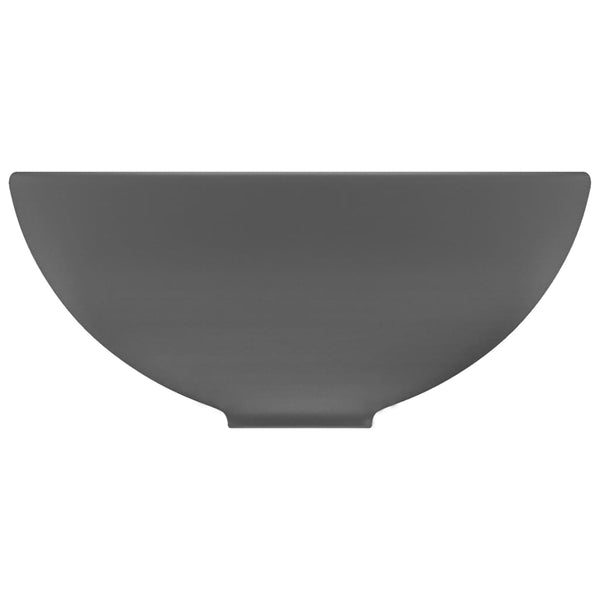 Luxus-Waschbecken Rund Matt Dunkelgrau 32,5x14 cm Keramik