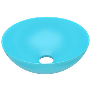 vidaXL Ceramic Wash Basin Light Green Round