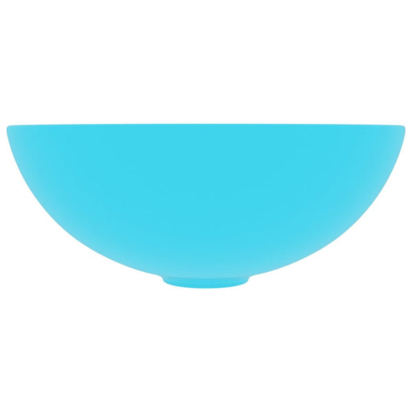 vidaXL Ceramic Wash Basin Light Green Round