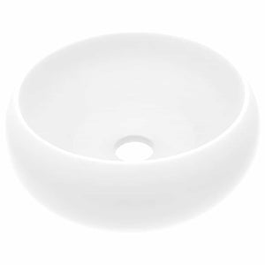 Luxuriöses Waschbecken Rund Matt Weiß 40x15 cm Keramik