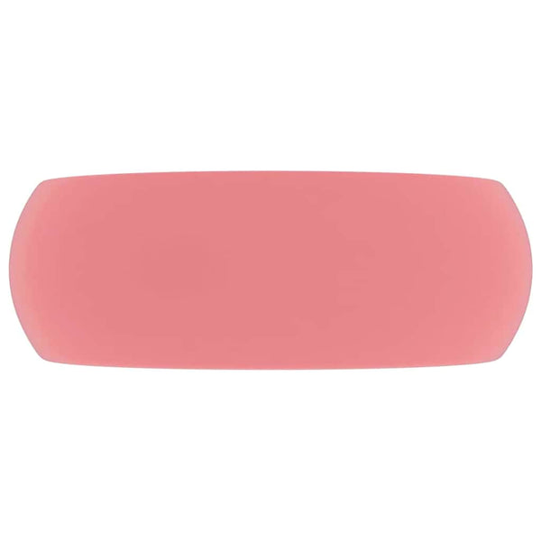 Luxuriöses Waschbecken Rund Matt Rosa 40x15 cm Keramik
