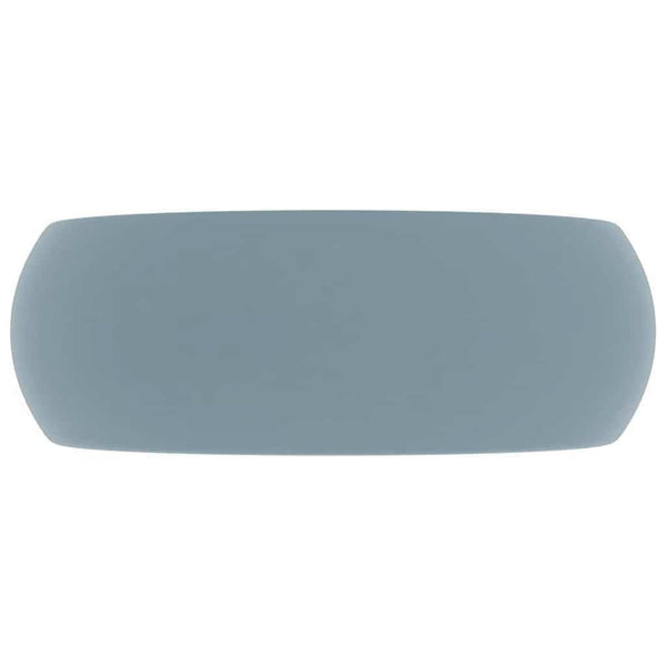 Luxuriöses Waschbecken Rund Matt Hellblau 40x15 cm Keramik