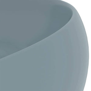 Luxuriöses Waschbecken Rund Matt Hellblau 40x15 cm Keramik