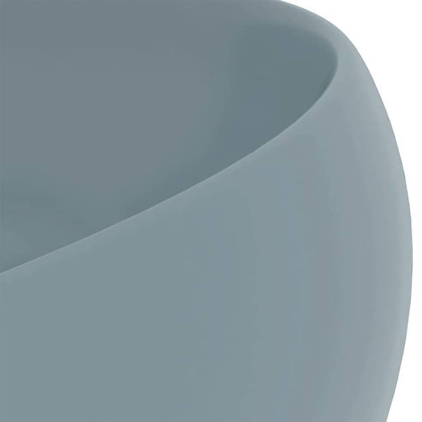 Luxuriöses Waschbecken Rund Matt Hellblau 40x15 cm Keramik