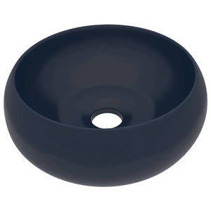 Luxuriöses Waschbecken Rund Matt Dunkelblau 40x15 cm Keramik