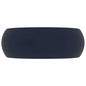 Luxuriöses Waschbecken Rund Matt Dunkelblau 40x15 cm Keramik
