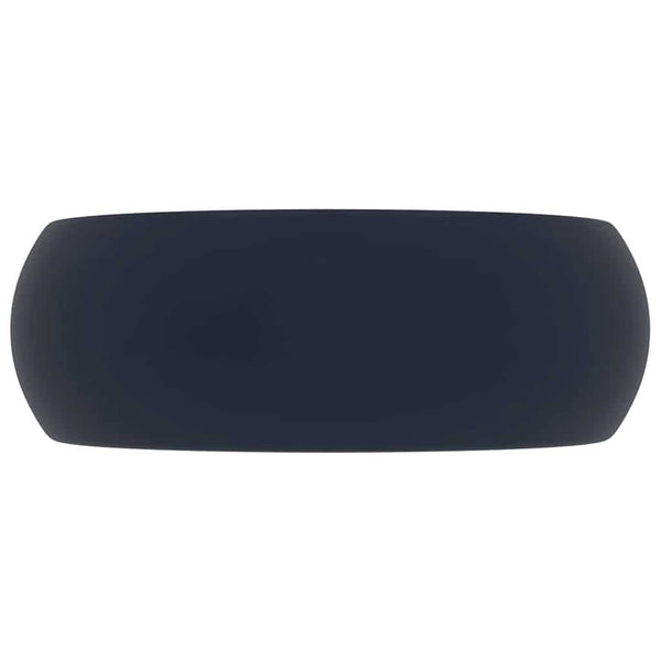 Luxuriöses Waschbecken Rund Matt Dunkelblau 40x15 cm Keramik