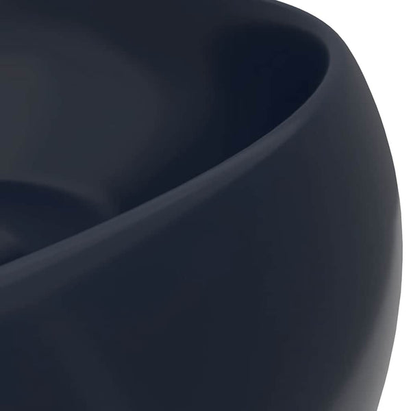Luxuriöses Waschbecken Rund Matt Dunkelblau 40x15 cm Keramik
