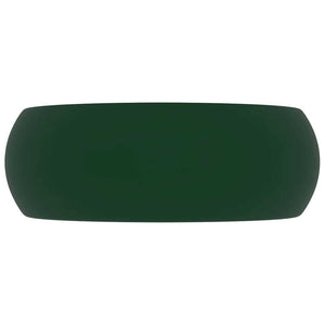 Luxuriöses Waschbecken Rund Matt Dunkelgrün 40x15 cm Keramik