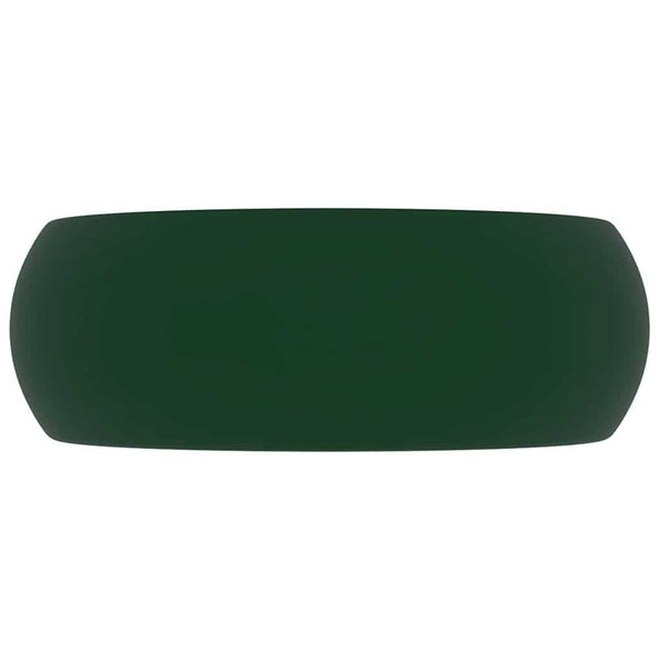 Luxuriöses Waschbecken Rund Matt Dunkelgrün 40x15 cm Keramik