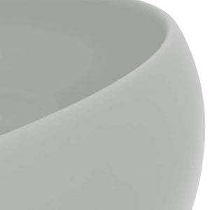 Luxuriöses Waschbecken Rund Matt Hellgrau 40x15 cm Keramik
