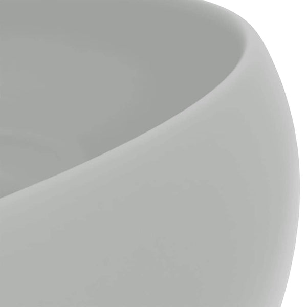 Luxuriöses Waschbecken Rund Matt Hellgrau 40x15 cm Keramik