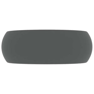 Luxuriöses Waschbecken Rund Matt Dunkelgrau 40x15 cm Keramik