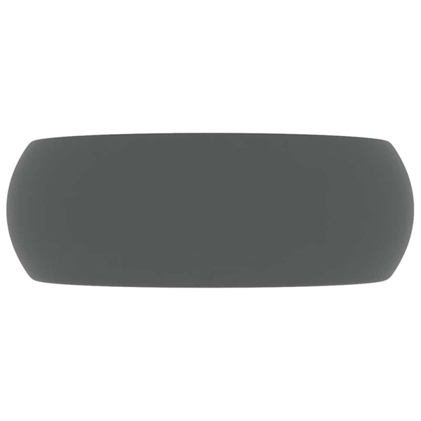 Luxuriöses Waschbecken Rund Matt Dunkelgrau 40x15 cm Keramik