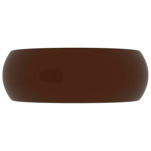 Luxuriöses Waschbecken Rund Matt Dunkelbraun 40x15 cm Keramik
