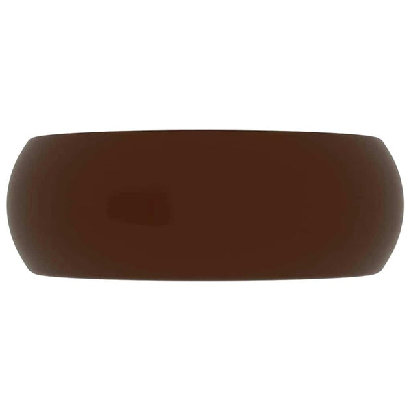 Luxuriöses Waschbecken Rund Matt Dunkelbraun 40x15 cm Keramik