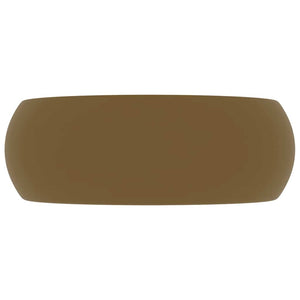 Luxuriöses Waschbecken Rund Matt Creme 40x15 cm Keramik