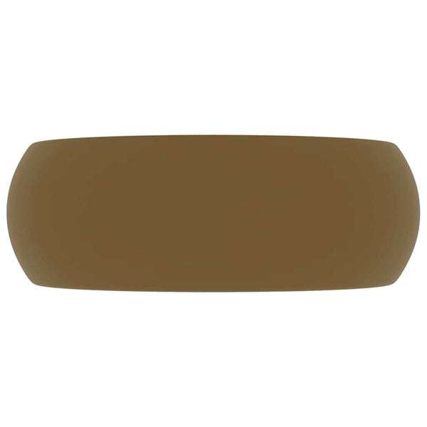 Luxuriöses Waschbecken Rund Matt Creme 40x15 cm Keramik