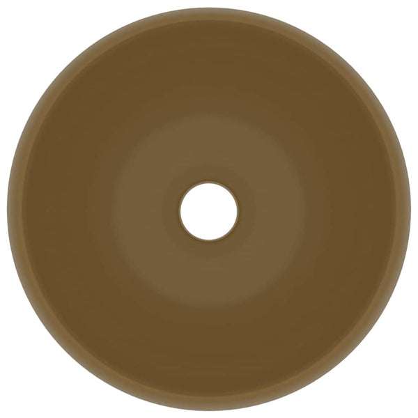 Luxuriöses Waschbecken Rund Matt Creme 40x15 cm Keramik