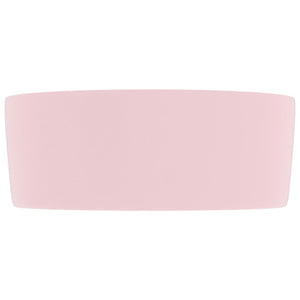 Luxuriöses Waschbecken Rund Matt Rosa 40x15 cm Keramik