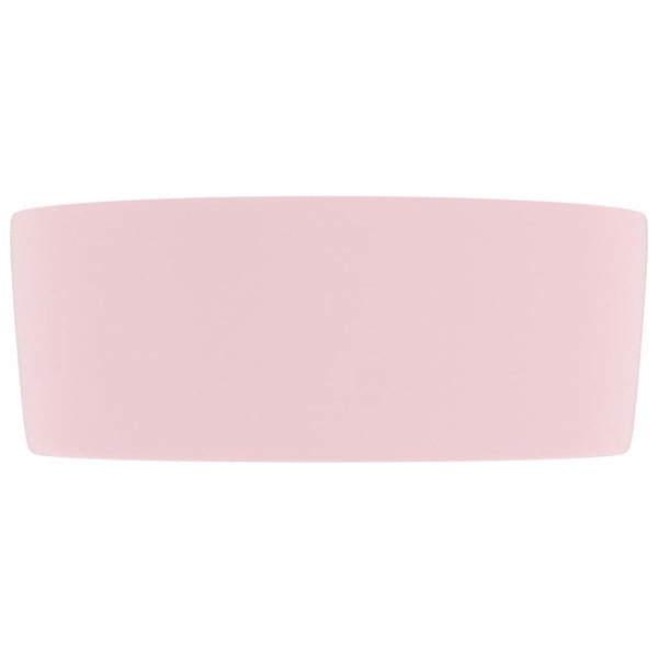Luxuriöses Waschbecken Rund Matt Rosa 40x15 cm Keramik