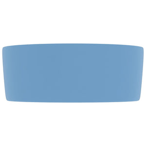 Luxuriöses Waschbecken Rund Matt Hellblau 40x15 cm Keramik