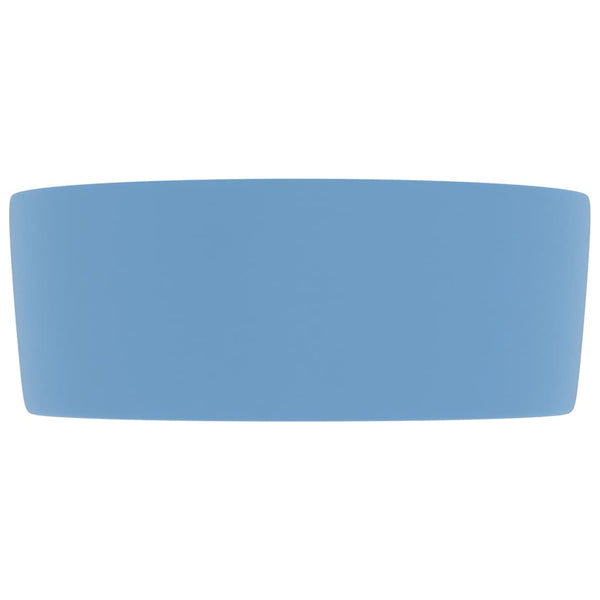 Luxuriöses Waschbecken Rund Matt Hellblau 40x15 cm Keramik
