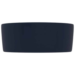 Luxuriöses Waschbecken Rund Matt Dunkelblau 40x15 cm Keramik