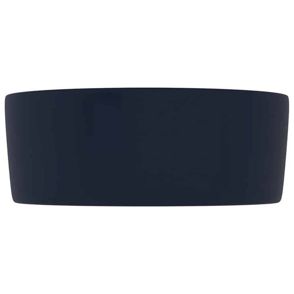 Luxuriöses Waschbecken Rund Matt Dunkelblau 40x15 cm Keramik