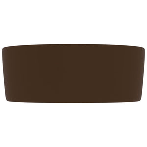 Luxuriöses Waschbecken Rund Matt Dunkelbraun 40x15 cm Keramik