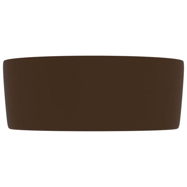 Luxuriöses Waschbecken Rund Matt Dunkelbraun 40x15 cm Keramik