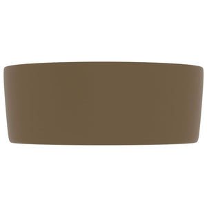 Luxuriöses Waschbecken Rund Matt Creme 40x15 cm Keramik
