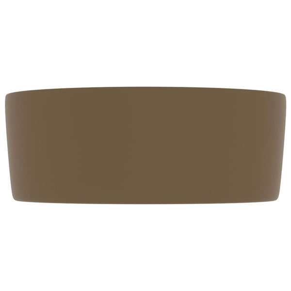 Luxuriöses Waschbecken Rund Matt Creme 40x15 cm Keramik